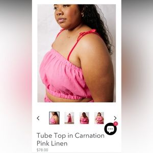 Nettle Studios tube top in carnation pink